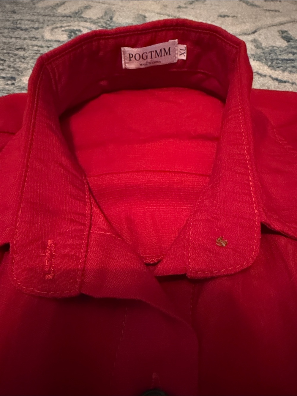 POGTMM Red Collared Button-Up Shirt